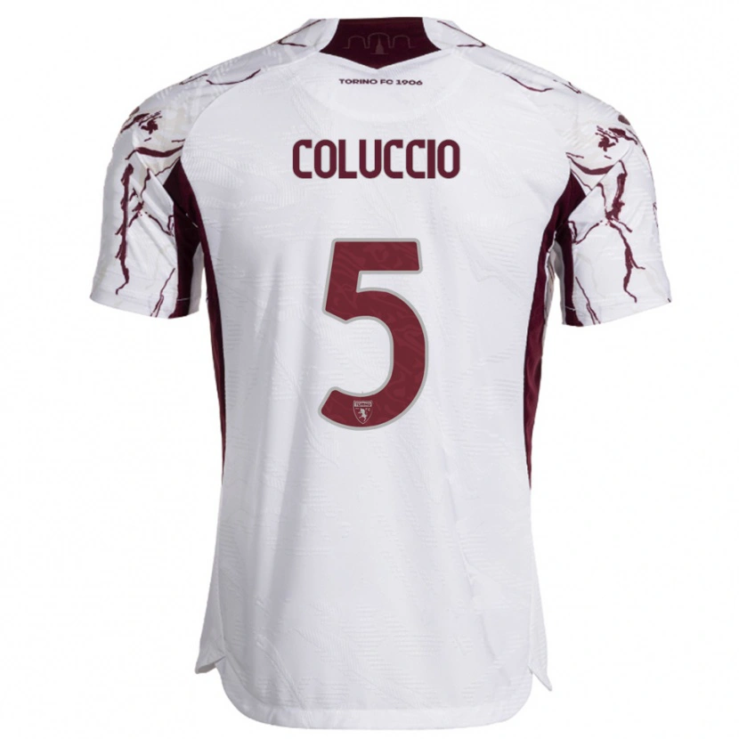 Danxen Mujer Camiseta Francesca Coluccio #5 Blanco Borgoña 2ª Equipación 2025/26 La Camisa México