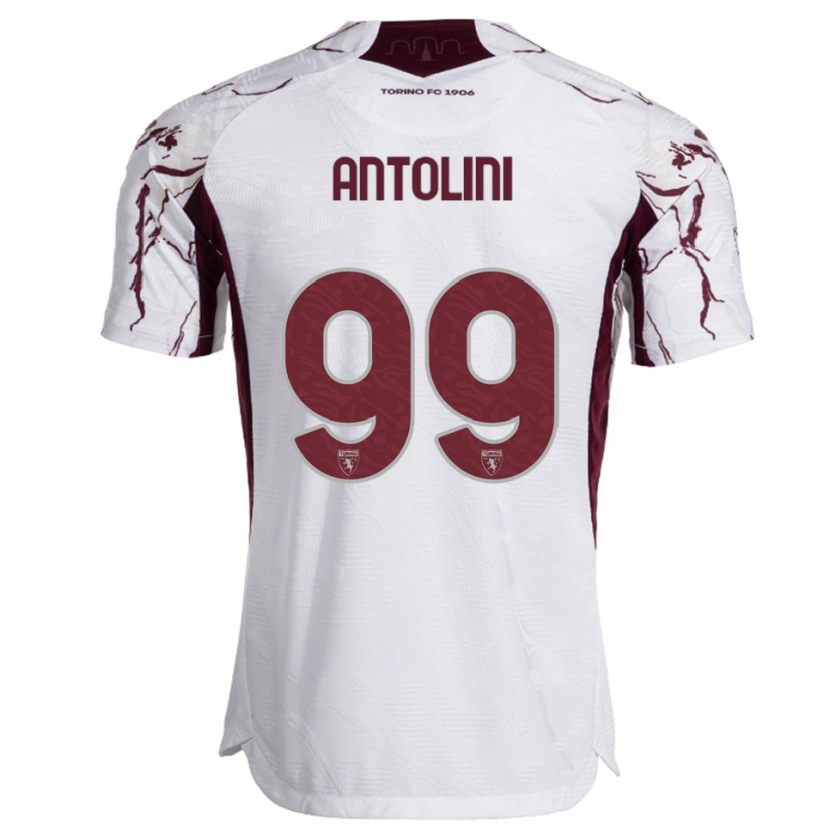 Danxen Mujer Camiseta Jacopo Antolini #99 Blanco Borgoña 2ª Equipación 2025/26 La Camisa México