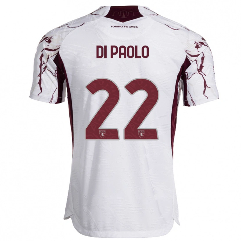 Danxen Mujer Camiseta Sebastiano Di Paolo #22 Blanco Borgoña 2ª Equipación 2025/26 La Camisa México