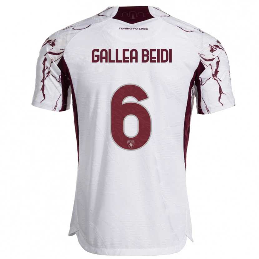 Danxen Mujer Camiseta Francesco Gallea Beidi #6 Blanco Borgoña 2ª Equipación 2025/26 La Camisa México