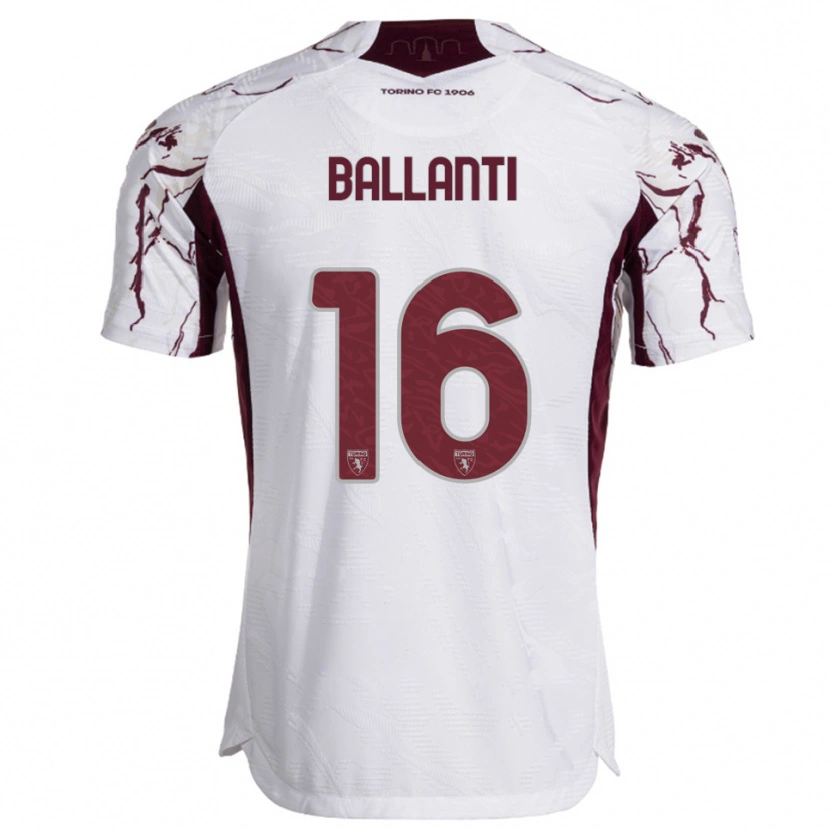 Danxen Mujer Camiseta Andrea Ballanti #16 Blanco Borgoña 2ª Equipación 2025/26 La Camisa México