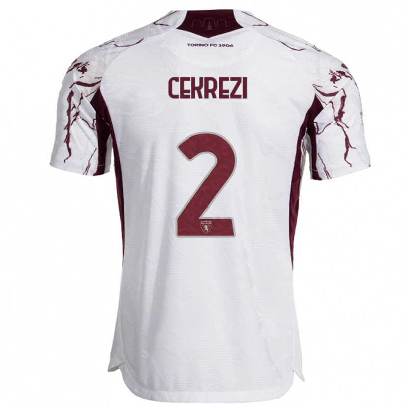 Danxen Mujer Camiseta Lucas Cekrezi #2 Blanco Borgoña 2ª Equipación 2025/26 La Camisa México