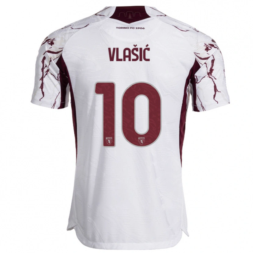 Danxen Mujer Camiseta Nikola Vlašić #10 Blanco Borgoña 2ª Equipación 2025/26 La Camisa México