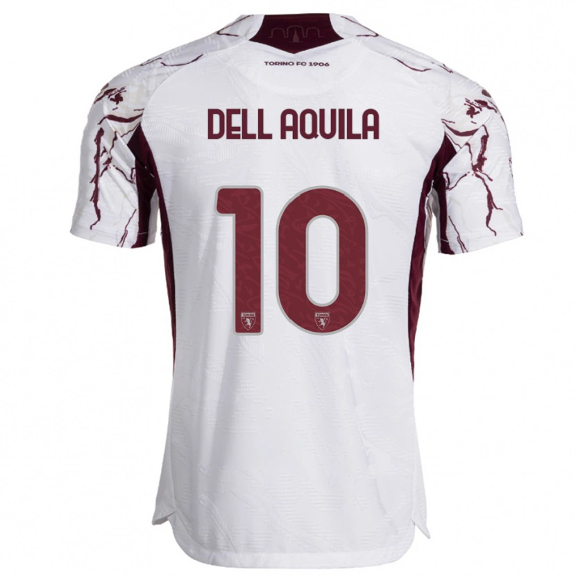 Danxen Mujer Camiseta Francesco Dell'aquila #10 Blanco Borgoña 2ª Equipación 2025/26 La Camisa México