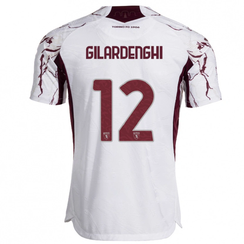 Danxen Mujer Camiseta Riccardo Gilardenghi #12 Blanco Borgoña 2ª Equipación 2025/26 La Camisa México