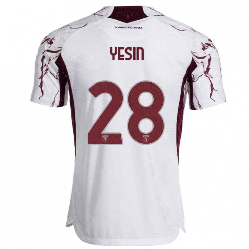 Danxen Mujer Camiseta Demyan Yesin #28 Blanco Borgoña 2ª Equipación 2025/26 La Camisa México