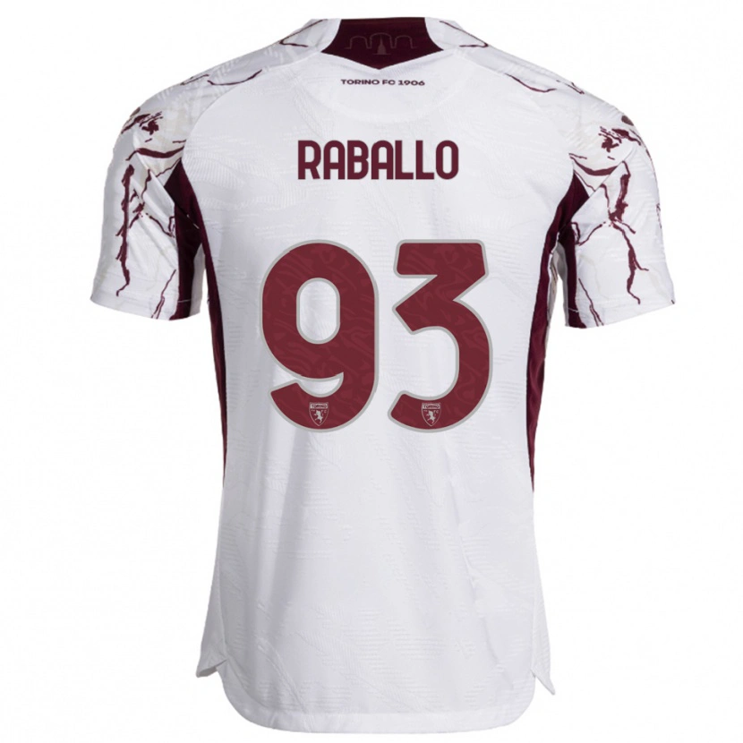 Danxen Mujer Camiseta Alessio Raballo #93 Blanco Borgoña 2ª Equipación 2025/26 La Camisa México