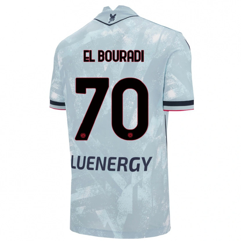 Danxen Mujer Camiseta Walid El Bouradi #70 Azul Claro Negro 2ª Equipación 2025/26 La Camisa México