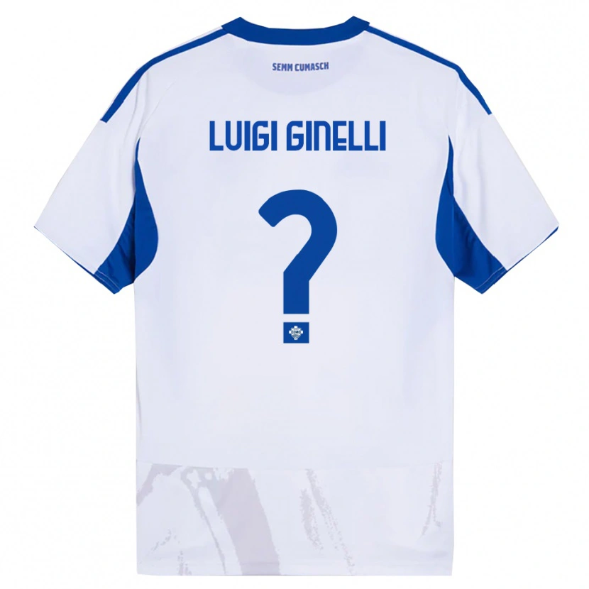 Danxen Mujer Camiseta Lorenzo Luigi Ginelli #0 Blanco Azul 2ª Equipación 2025/26 La Camisa México