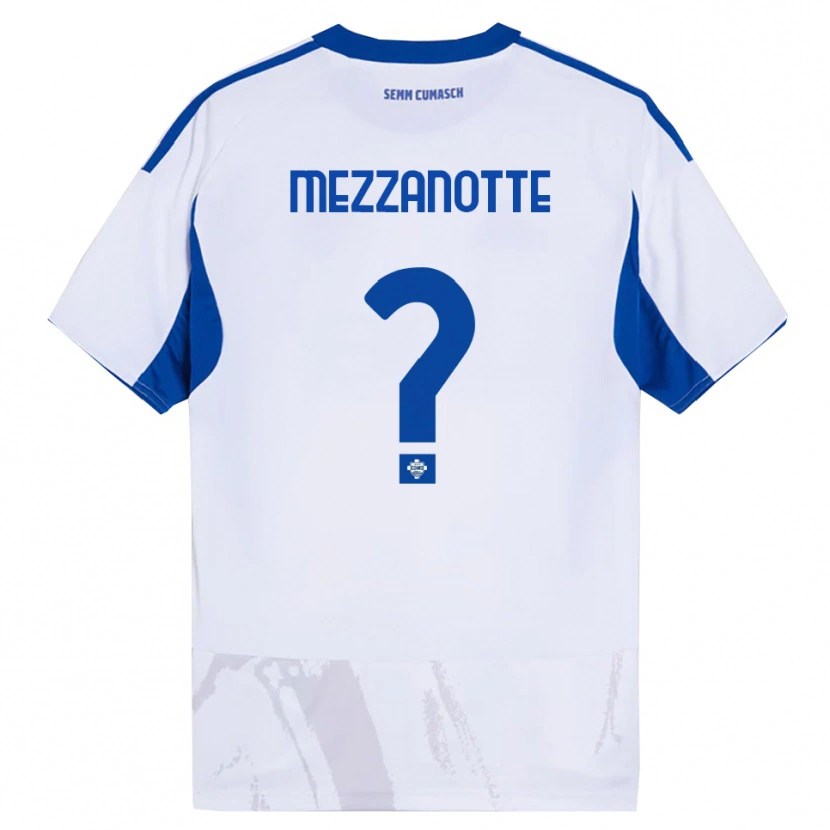 Danxen Mujer Camiseta Davide Mezzanotte #0 Blanco Azul 2ª Equipación 2025/26 La Camisa México