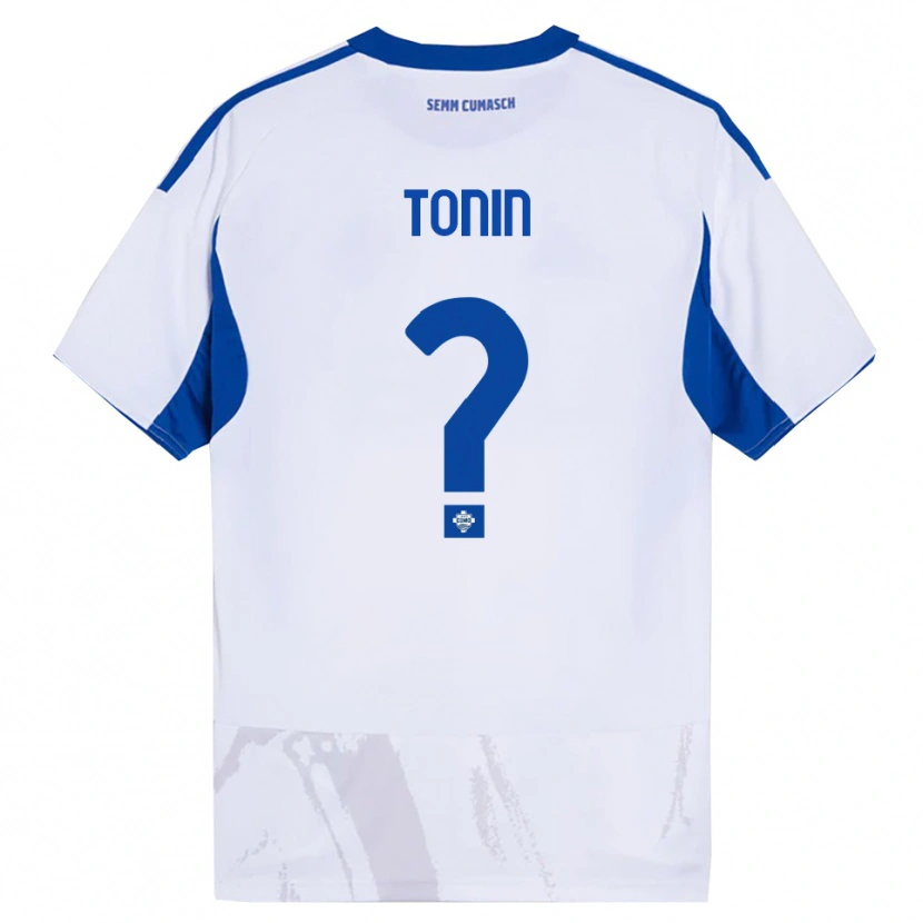Danxen Mujer Camiseta Andrea Tonin #0 Blanco Azul 2ª Equipación 2025/26 La Camisa México