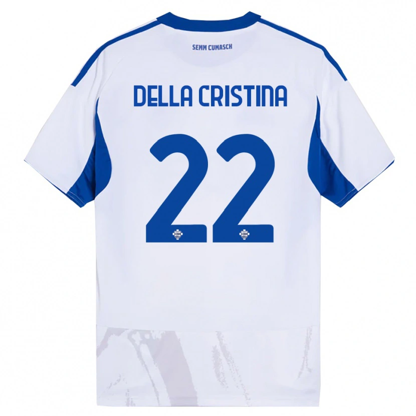 Danxen Mujer Camiseta Stefano Della Cristina #22 Blanco Azul 2ª Equipación 2025/26 La Camisa México