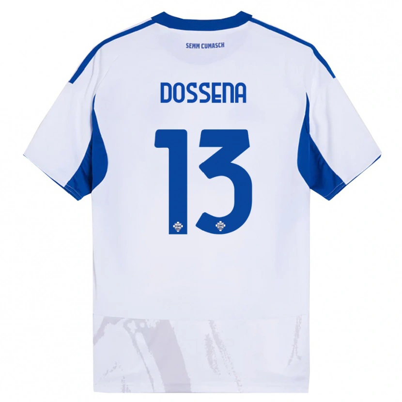 Danxen Mujer Camiseta Alberto Dossena #13 Blanco Azul 2ª Equipación 2025/26 La Camisa México