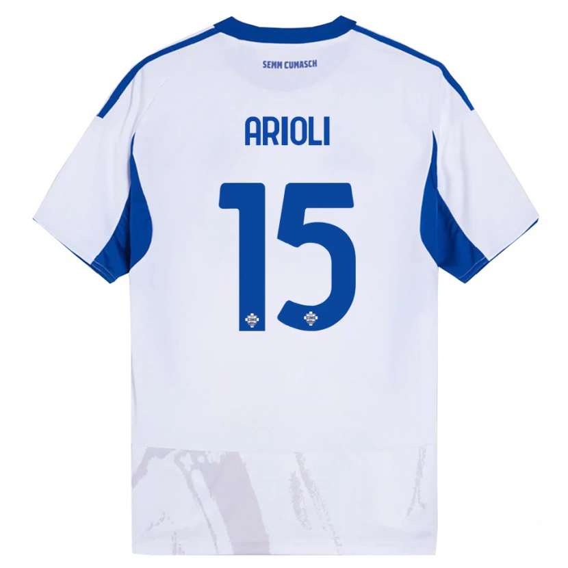 Danxen Mujer Camiseta Mattia Arioli #15 Blanco Azul 2ª Equipación 2025/26 La Camisa México