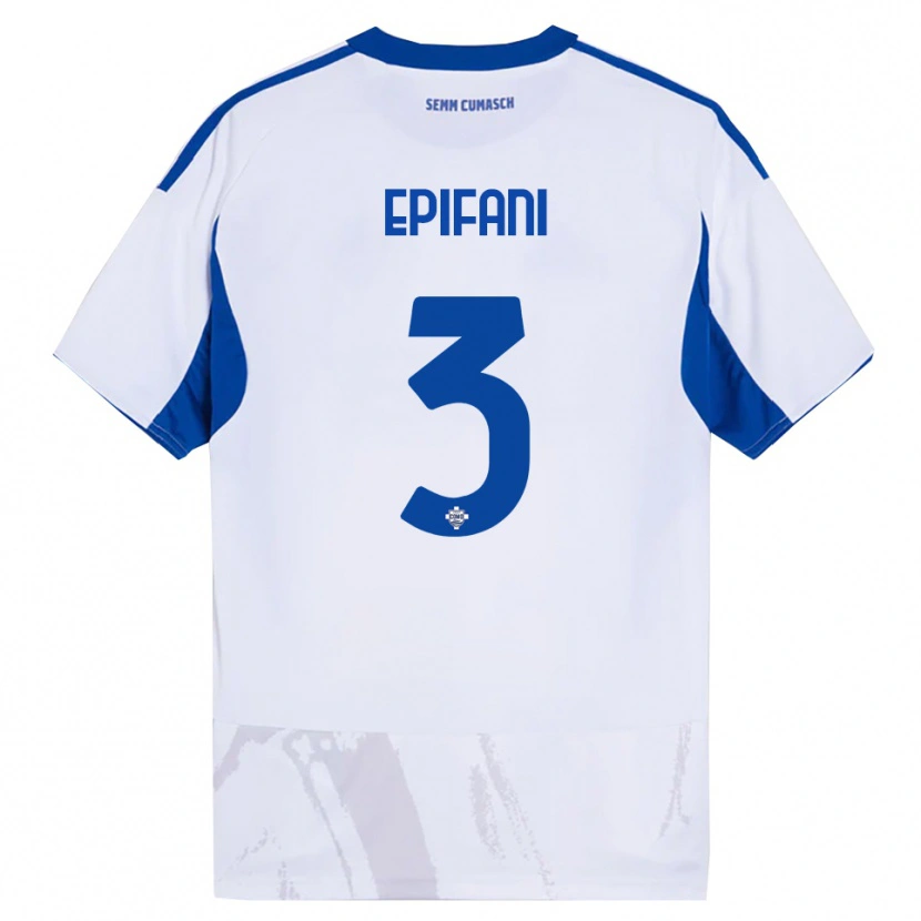 Danxen Mujer Camiseta Lorenzo Epifani #3 Blanco Azul 2ª Equipación 2025/26 La Camisa México