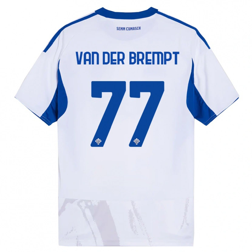 Danxen Mujer Camiseta Ignace Van Der Brempt #77 Blanco Azul 2ª Equipación 2025/26 La Camisa México