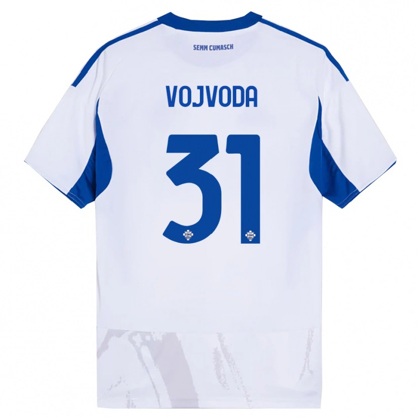 Danxen Mujer Camiseta Mërgim Vojvoda #31 Blanco Azul 2ª Equipación 2025/26 La Camisa México