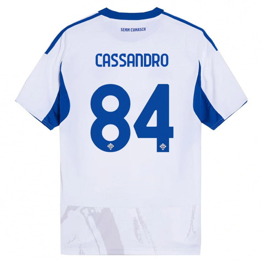 Danxen Mujer Camiseta Tommaso Cassandro #84 Blanco Azul 2ª Equipación 2025/26 La Camisa México