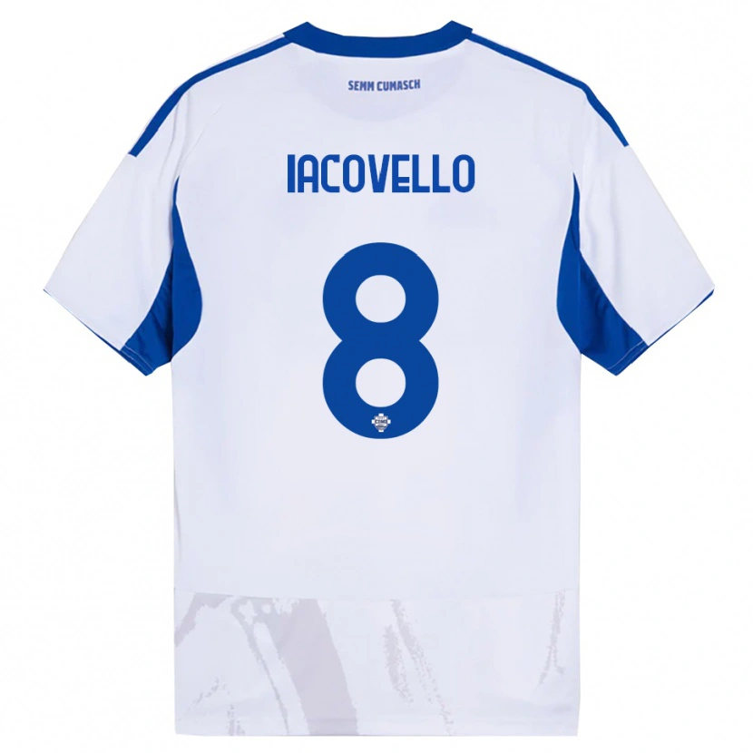 Danxen Mujer Camiseta Mattia Iacovello #8 Blanco Azul 2ª Equipación 2025/26 La Camisa México
