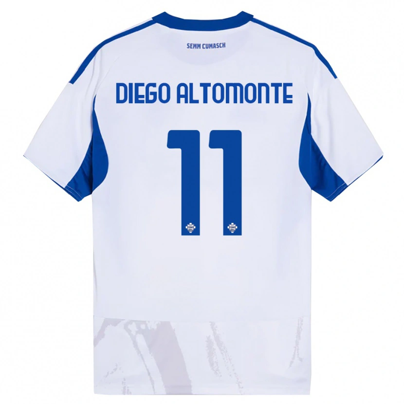 Danxen Mujer Camiseta Thomas Diego Altomonte #11 Blanco Azul 2ª Equipación 2025/26 La Camisa México