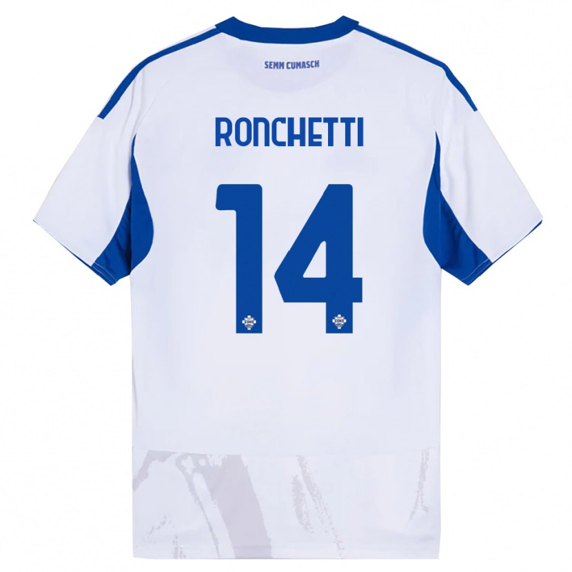 Danxen Mujer Camiseta Fabio Ronchetti #14 Blanco Azul 2ª Equipación 2025/26 La Camisa México