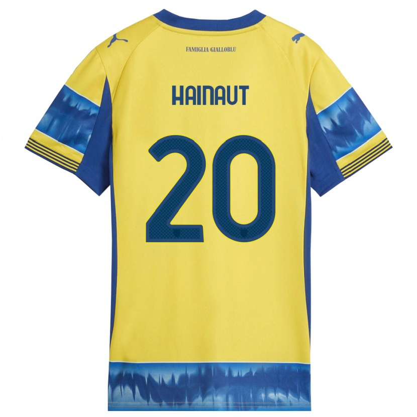 Danxen Mujer Camiseta Antoine Hainaut #20 Amarillo Azul 2ª Equipación 2025/26 La Camisa México