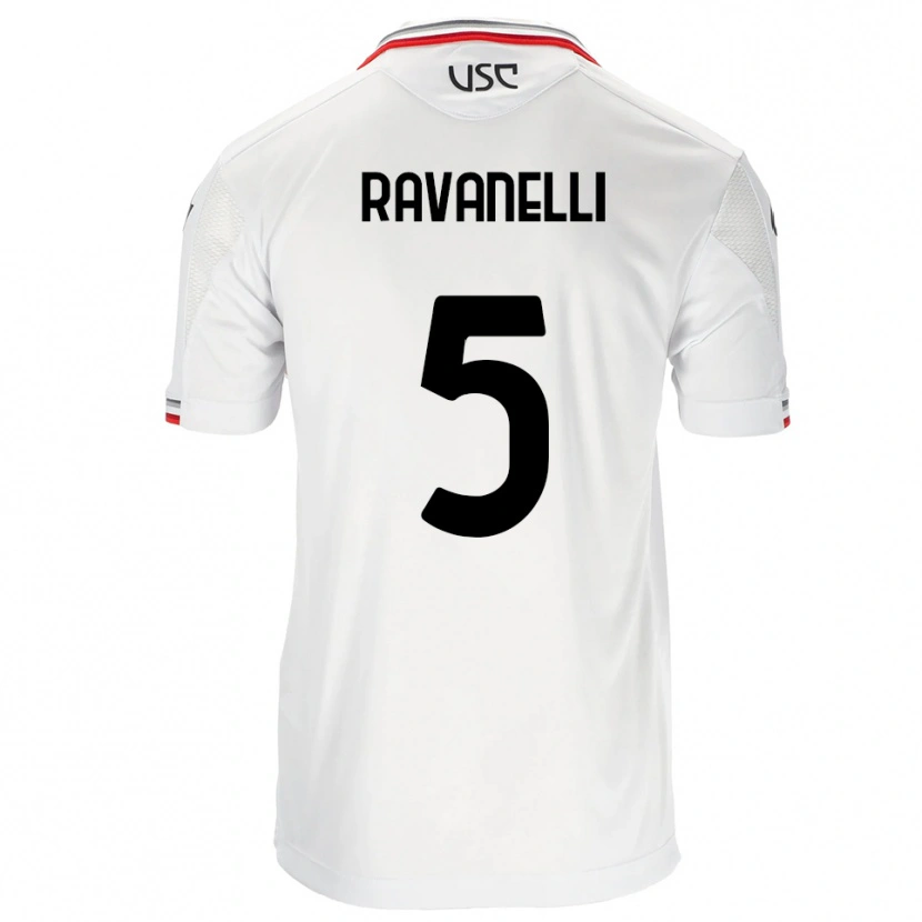 Danxen Mujer Camiseta Luca Ravanelli #5 Blanco Rojo 2ª Equipación 2025/26 La Camisa México