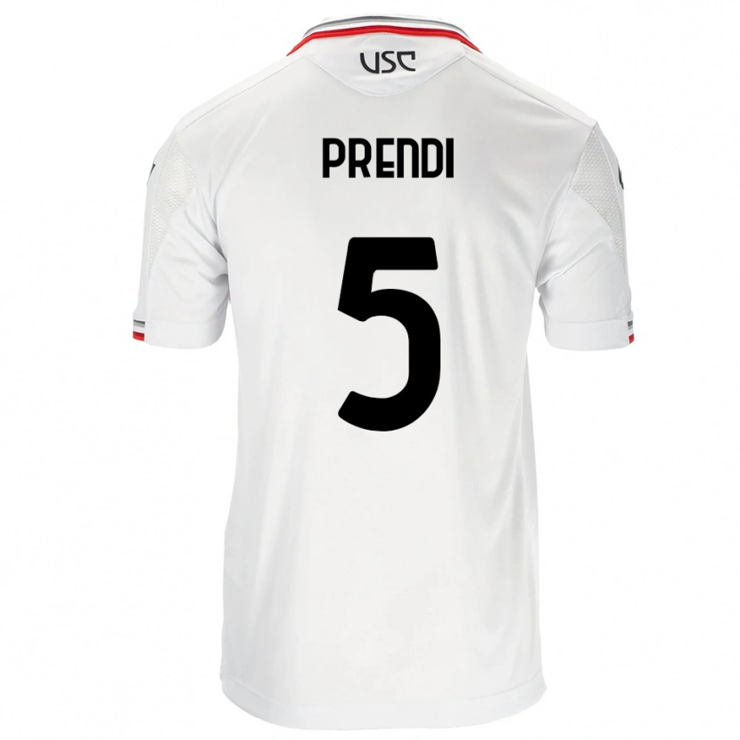 Danxen Mujer Camiseta Denis Prendi #5 Blanco Rojo 2ª Equipación 2025/26 La Camisa México