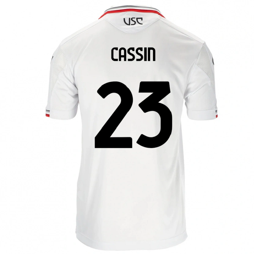 Danxen Mujer Camiseta Marco Cassin #23 Blanco Rojo 2ª Equipación 2025/26 La Camisa México