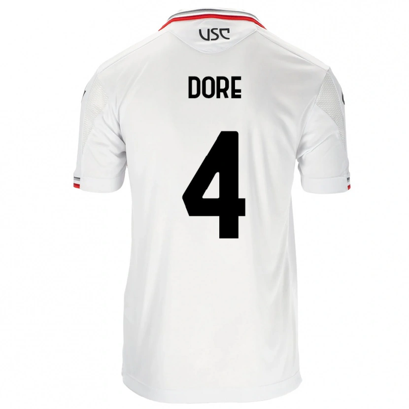 Danxen Mujer Camiseta Salvatore Dore #4 Blanco Rojo 2ª Equipación 2025/26 La Camisa México
