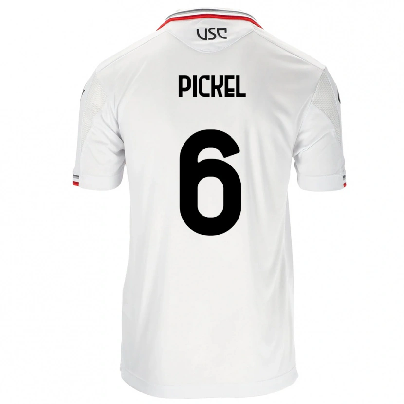 Danxen Mujer Camiseta Charles Pickel #6 Blanco Rojo 2ª Equipación 2025/26 La Camisa México