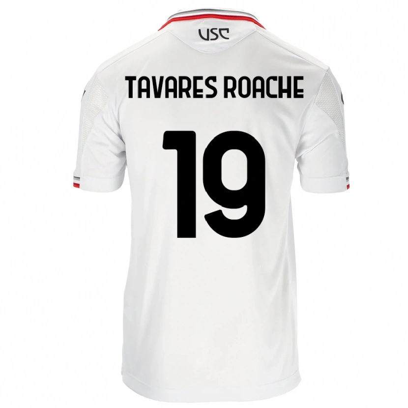Danxen Mujer Camiseta Carter Tavares Roache #19 Blanco Rojo 2ª Equipación 2025/26 La Camisa México