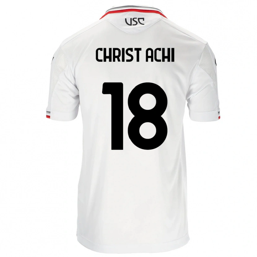 Danxen Mujer Camiseta Ange Christ Achi #18 Blanco Rojo 2ª Equipación 2025/26 La Camisa México