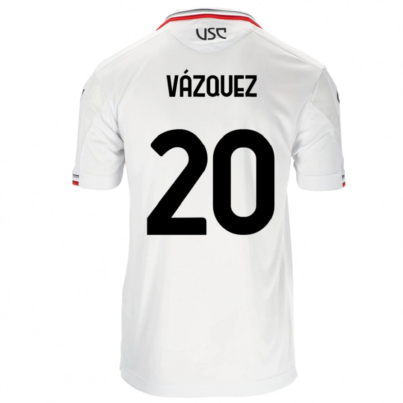 Danxen Mujer Camiseta Franco Vázquez #20 Blanco Rojo 2ª Equipación 2025/26 La Camisa México