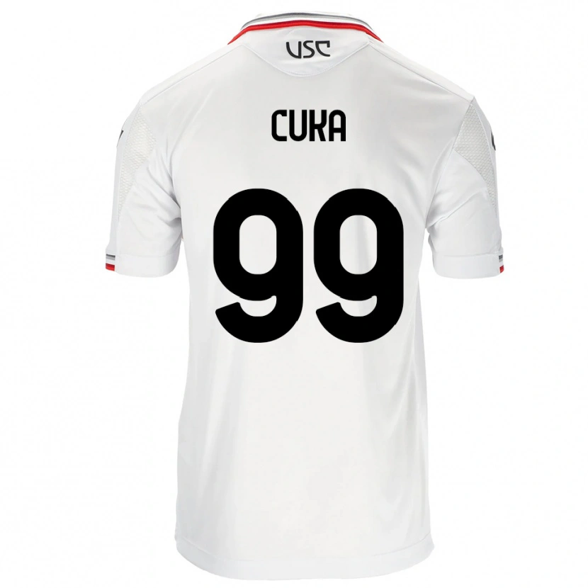 Danxen Mujer Camiseta Samuel Cuka #99 Blanco Rojo 2ª Equipación 2025/26 La Camisa México