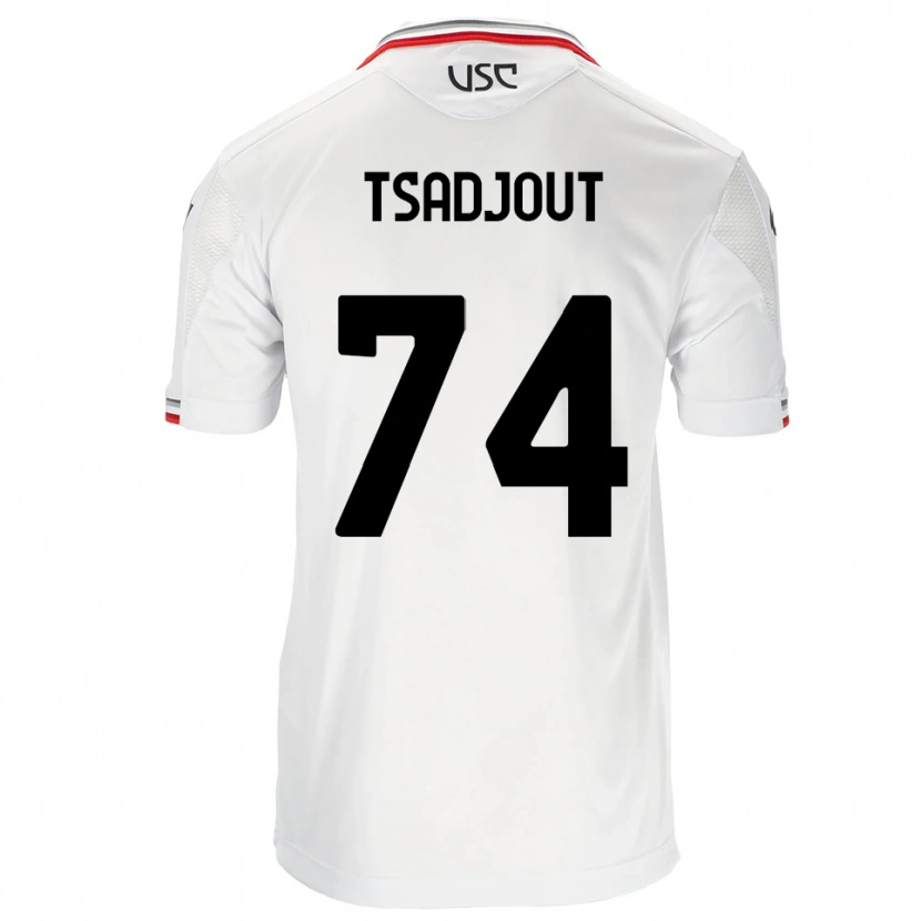 Danxen Mujer Camiseta Frank Tsadjout #74 Blanco Rojo 2ª Equipación 2025/26 La Camisa México