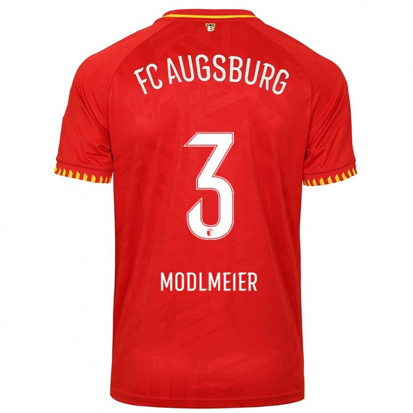 Danxen Mujer Camiseta Benedikt Modlmeier #3 Rojo Amarillo 2ª Equipación 2025/26 La Camisa México