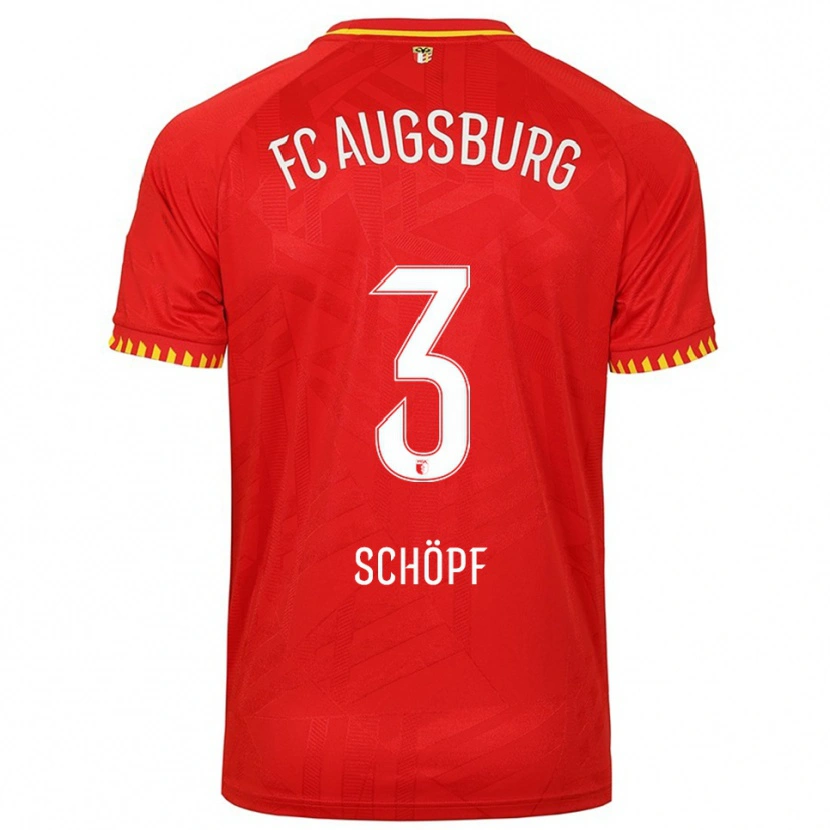 Danxen Mujer Camiseta Julia Schöpf #3 Rojo Amarillo 2ª Equipación 2025/26 La Camisa México