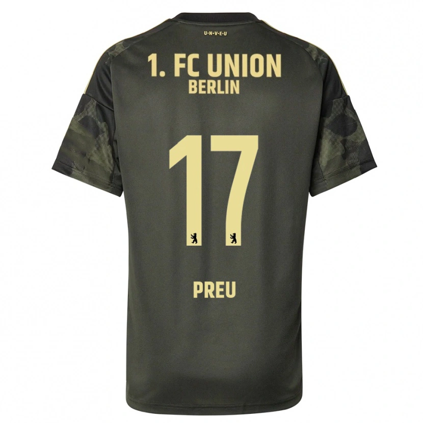 Danxen Mujer Camiseta David Preu #17 Verde Oscuro Negro 2ª Equipación 2025/26 La Camisa México