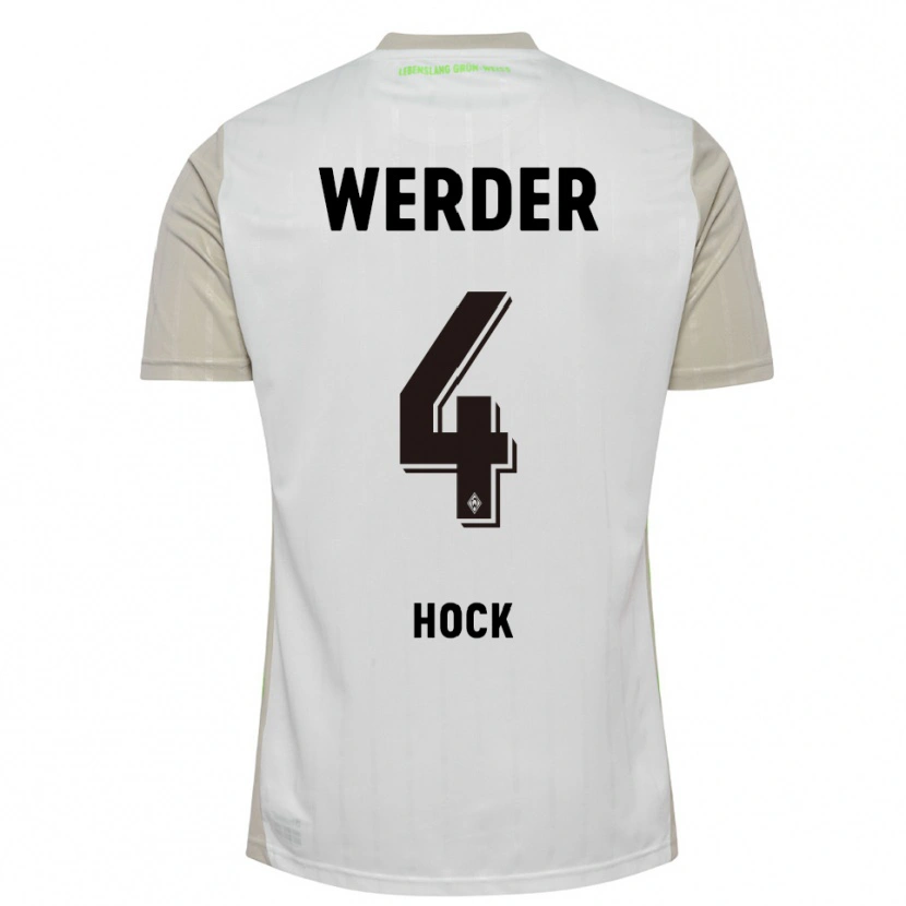Danxen Mujer Camiseta Alexander Höck #4 Blanco Negro 2ª Equipación 2025/26 La Camisa México