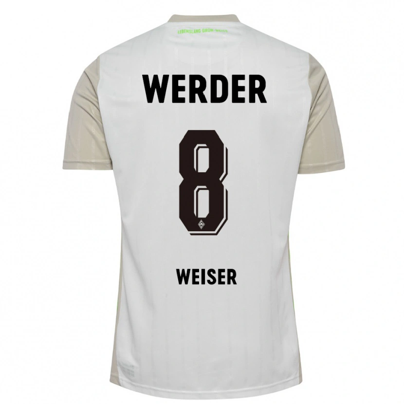 Danxen Mujer Camiseta Mitchell Weiser #8 Blanco Negro 2ª Equipación 2025/26 La Camisa México