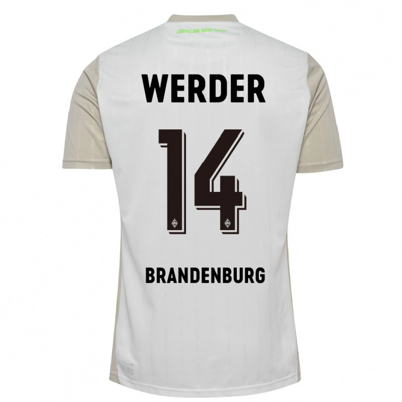 Danxen Mujer Camiseta Michaela Brandenburg #14 Blanco Negro 2ª Equipación 2025/26 La Camisa México