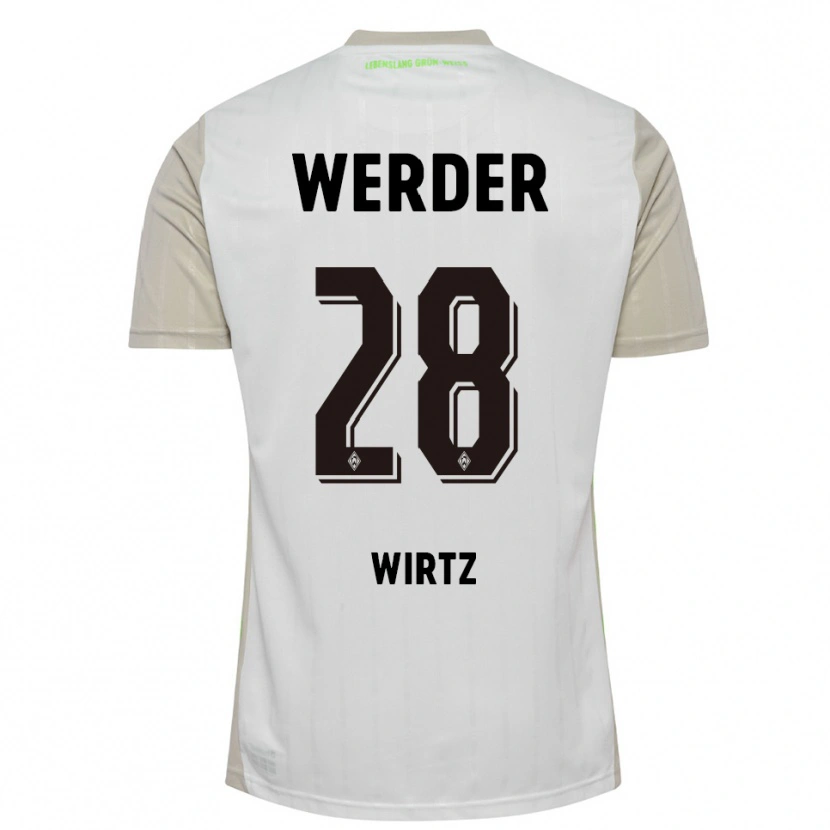 Danxen Mujer Camiseta Juliane Wirtz #28 Blanco Negro 2ª Equipación 2025/26 La Camisa México