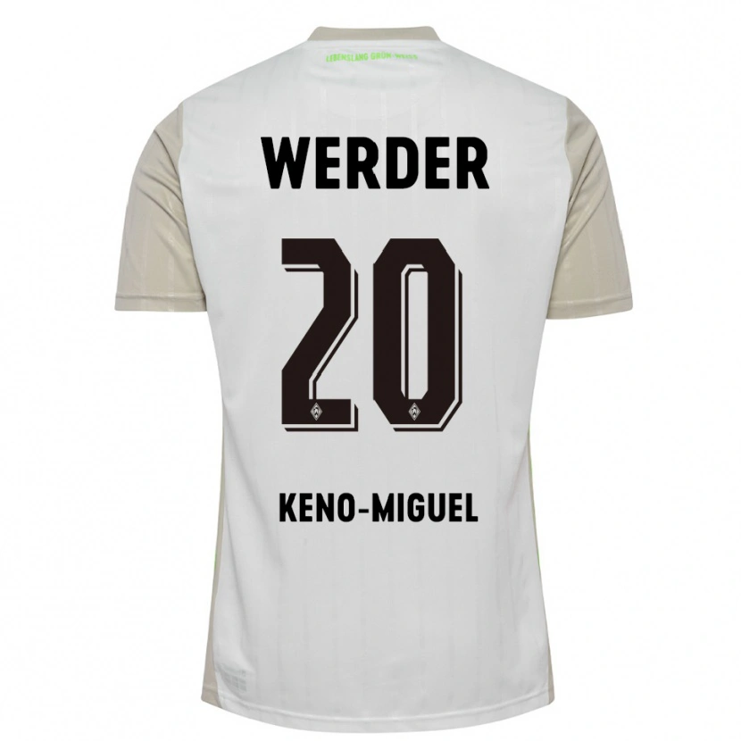 Danxen Mujer Camiseta Keno-Miguel Meyer #20 Blanco Negro 2ª Equipación 2025/26 La Camisa México