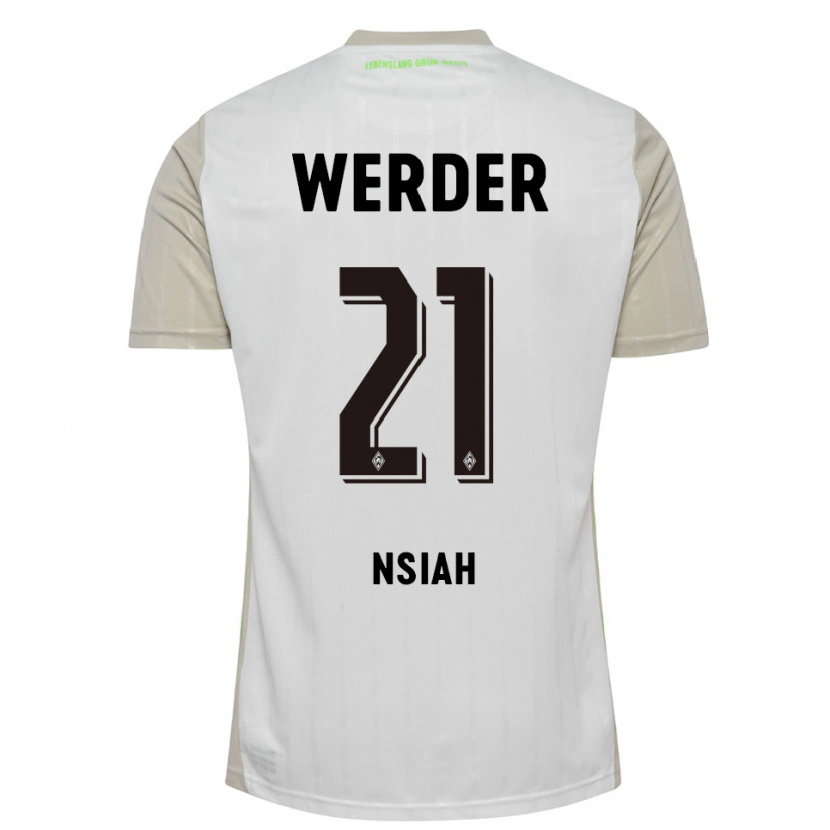 Danxen Mujer Camiseta Menson Nsiah #21 Blanco Negro 2ª Equipación 2025/26 La Camisa México