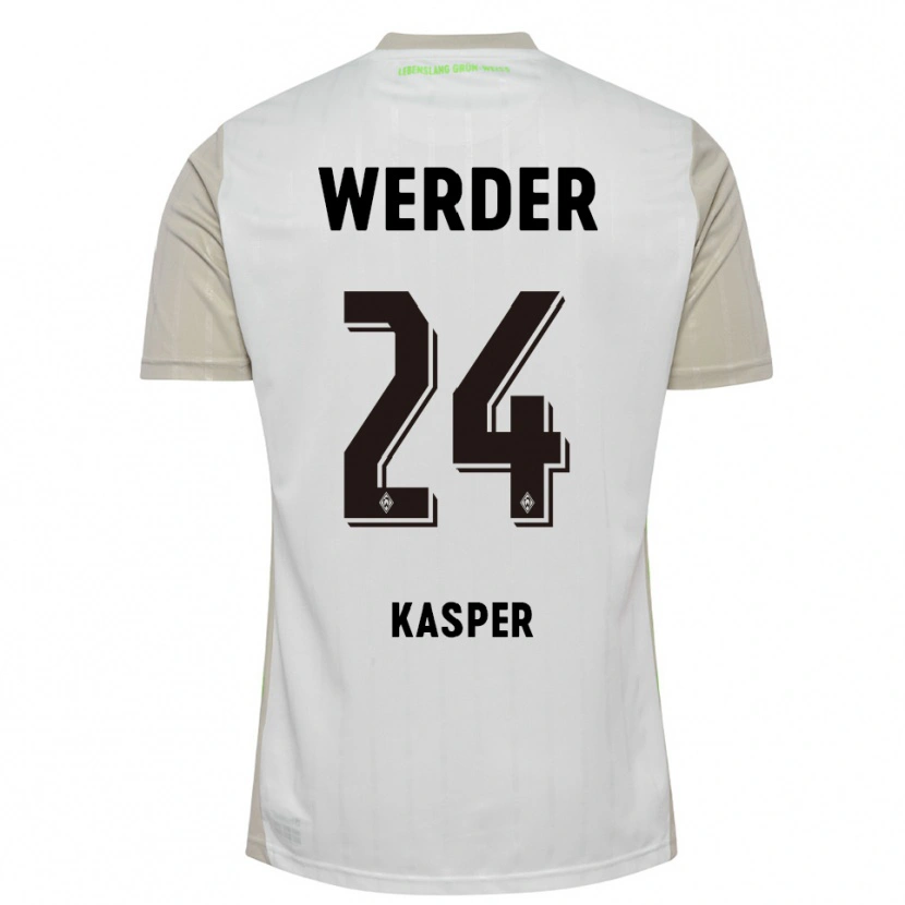 Danxen Mujer Camiseta Dominik Kasper #24 Blanco Negro 2ª Equipación 2025/26 La Camisa México