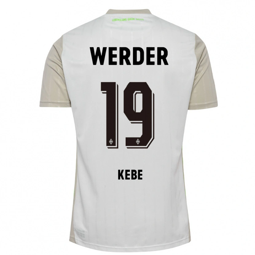 Danxen Mujer Camiseta David Kébé #19 Blanco Negro 2ª Equipación 2025/26 La Camisa México