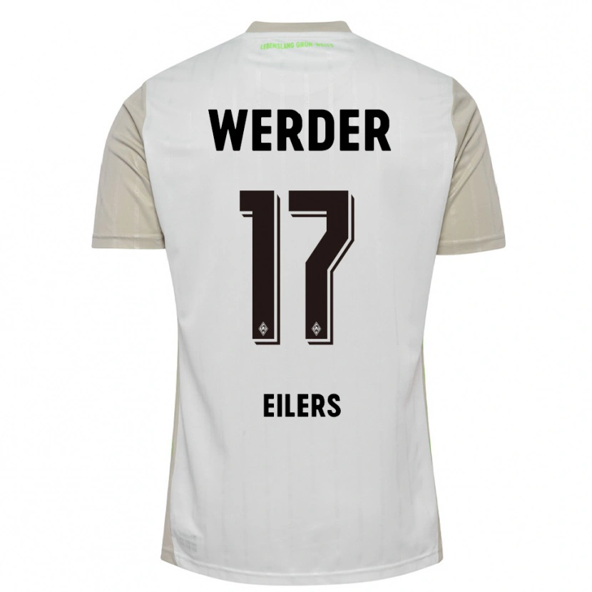 Danxen Mujer Camiseta Jonas Eilers #17 Blanco Negro 2ª Equipación 2025/26 La Camisa México