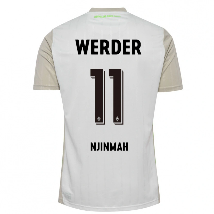 Danxen Mujer Camiseta Justin Njinmah #11 Blanco Negro 2ª Equipación 2025/26 La Camisa México