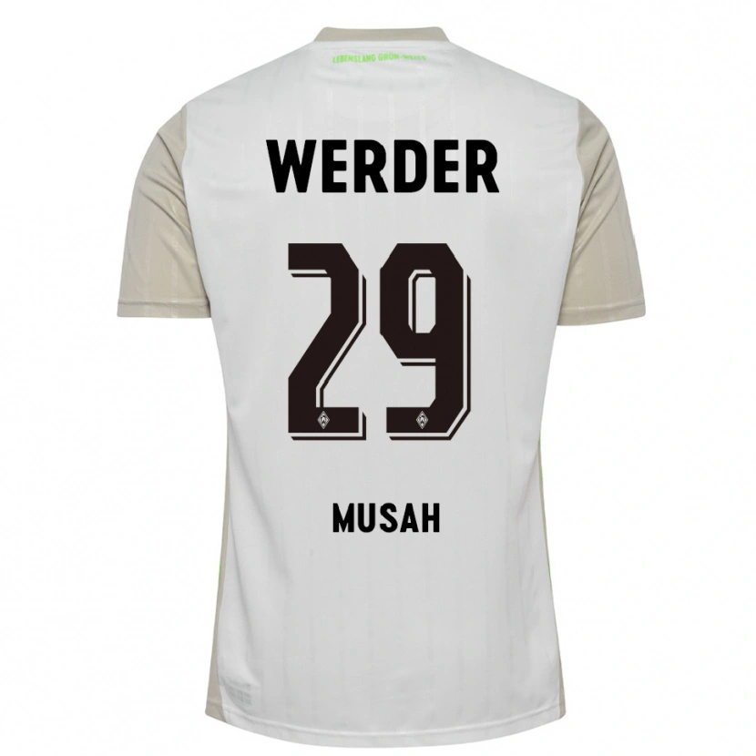 Danxen Mujer Camiseta Salim Musah #29 Blanco Negro 2ª Equipación 2025/26 La Camisa México